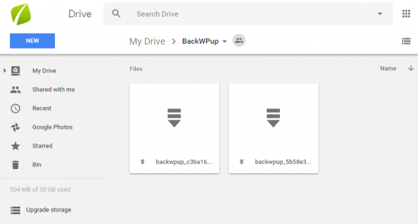 wordpress backups in google drive